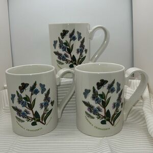 Set of 3 Portmeirion Mugs, The Botanic Garden Collection, Coffee, Tea, Latte Cup